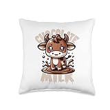 Chocolate Milk Cow | Cute Flavored Milk Cow Throw Pillow