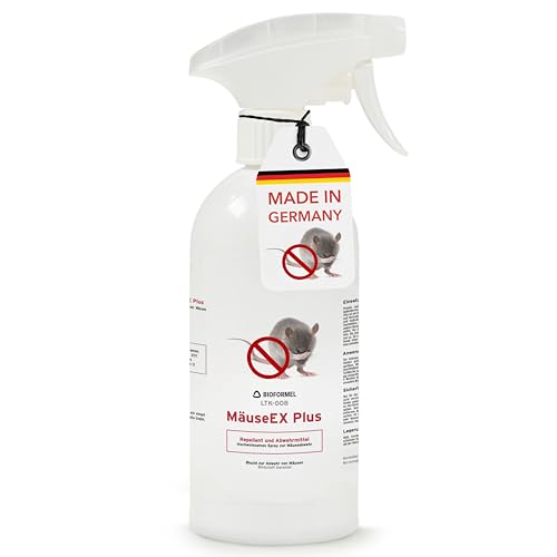 BIOFORMEL Mäuse Ex Spray Plus 500ml - Mäuseabwehr & Rattenabwehr - Mäuse vertreiben Abwehrmittel Ratten - Mäusebekämpfung Indoor & Outdoor - Anti...