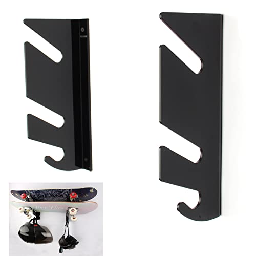 Skateboard-Wandhalterung, Display-Rack, Skateboard-Wandregal, Aufhänger, Skateboard-Wandhalterung, Deck-Rack, zwei Schichten Skateboard-Wandregal mit Aufbewahrungshaken (für 2 Skateboards) Cover