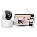 Moniteur pour bébé de 5,0 Pouces avec caméra, caméra de vidéo Surveillance pour babyphone avec Fonction d'interphone bidirectionnel télécommandé, Vision Nocturne, VOX et berceuses