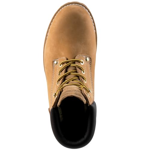 Men's 6" Leather Steel Toe Work Boot for Men, Oil/Slip Resistant, Construction Boot, Rubber Sole, Men's Work Boots, 847103