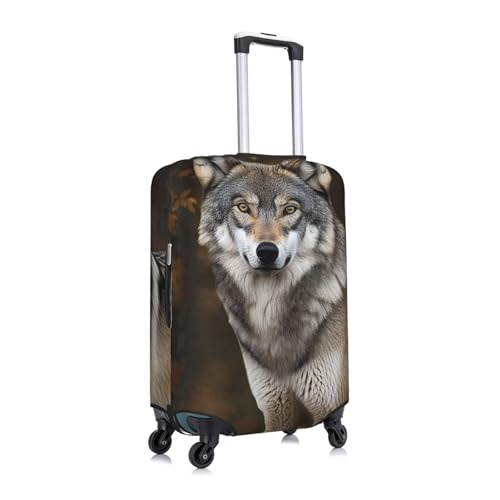 Wild Wild Gray Wolf Luggage Cover for Suitcase TSA Approved Elastic Suitcase Cover Anti-Scratch Travel Luggage Protector Cover Washable Trolley Case Cover Fit 18-32 Inch Luggage X-Large3