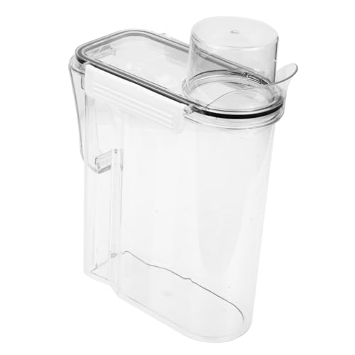 Abaodam 大容量密封洗濯液体洗剤収納ボックス 透明耐久性洗濯粉末サブコンテナ 漏れ防止携帯便利な詰め替え用家用洗剤収納バケツ