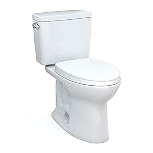 Drake Modern 2 Piece 128 GPF Single Flush Elongated ADA Comfort Height Toilet 10in Rough In Cotton White Seat Included