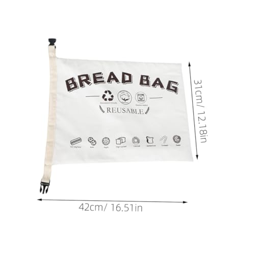 Bolsa de pan reusable grande de algodón orgánico resistente con hebilla 7