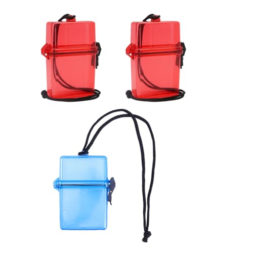 GALPADA Caja Seca Resistente de Plástico, Set de 3 Unidades Pequeñas para Almacenamiento, Adecuada para Buceo, Playa y Uso Diario de Medicamentos Color