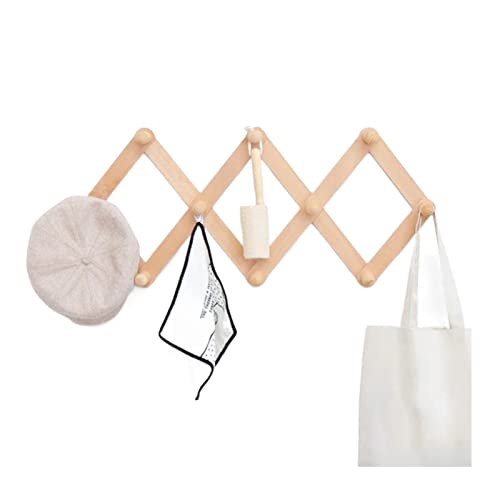 Porte-manteau extensible en bois naturel pour organiser votre entrée