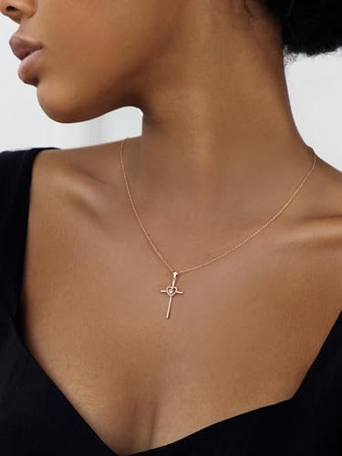 NORBU S925 Cross Necklace Gifts for Women, Heart Cross Necklaces with 5A CZ Diamond, Womens' Religious Christian Jewelry Gift for Birthday Baptism Christmas2