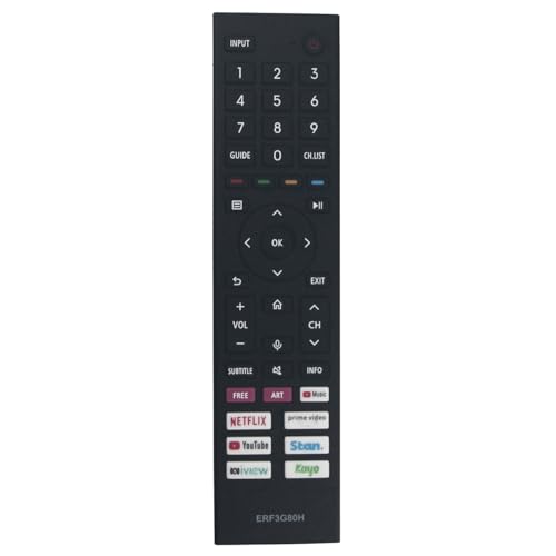 ERF3G80H Infrared Replacement Remote for Hisense TV 43A7HAU 3A7HAU 50A7HAU 55A7HAU 65A7HAU 75A7HAU 43A7G 50A7G 55A7G 65A7G 75A7G 85A7G A7 65U7G 75U7G 85U7G A7G 55U7HAU 65U7HAU 75U7HAU 85U7HAU 98U7HAU