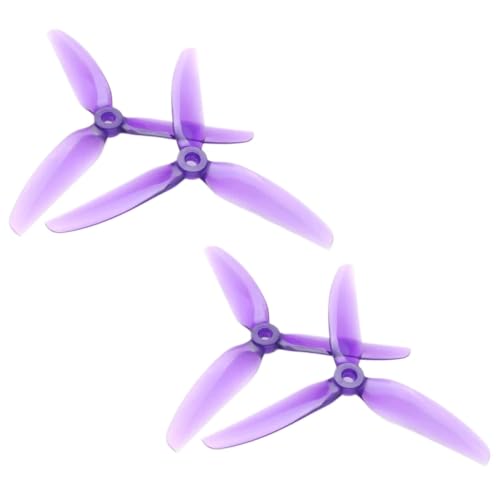 2ペア5x4。 3x3v2s 5043 V2プロペラ3-5x4。 3x3 PC小道具CW CCW RCドローンFPVレーシングフリースタイル5インチQuadcopterと互換性(2Pairs Purple)