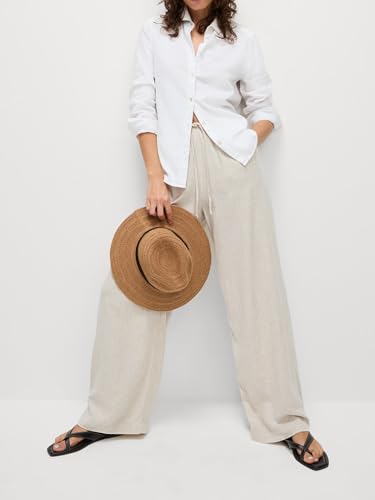 Women's High Waist Wide Leg Pants, Relaxed Beach Trousers with Side Pockets, Fit for Casual Wear3