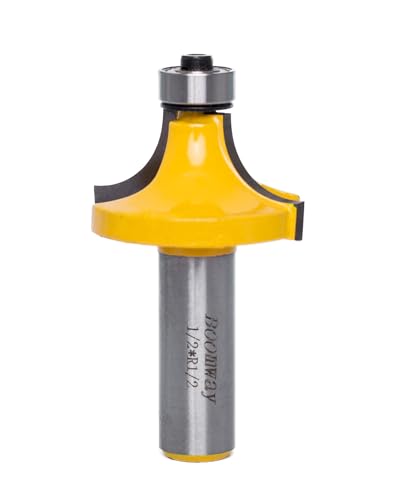 Boomway Roundover Router Bit, 1/2'' Radius 1/2'' Shank, Round Over Edge Forming, Bead Rounding Edging Bit