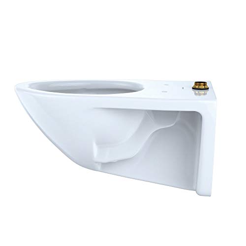 Toto Ct708U#01 Elongated 1.0 Gpf Wall-Mounted Flushometer Toilet Bowl With Top Spud, White-Ct708U, Cotton White #TOP3