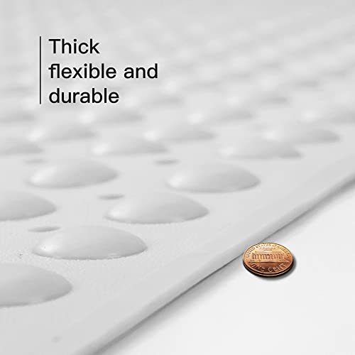 Faleju Extra Large 47 X 32 Inch Shower Mat Non Slip, Shower And Bath Mat With Drain Holes And Suction Cups, Extra Wide Bath Tub Mat Non Slip, Bathroom Accessories, White #TOP2