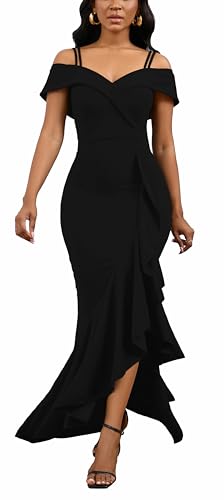 Image of FairyLove Women's One Shoulder Sleeveless Formal Ruched Bodycon Fashion Dress Belted Cocktail Dresses