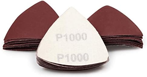 SPEEDWOX 30 Pcs Hook and Loop Triangle Sandpaper 40 Grit 80mm 3-1/8 Inches for Oscillating Multi Tool Detail Sander Sanding Discs Triangle Sanding Pads