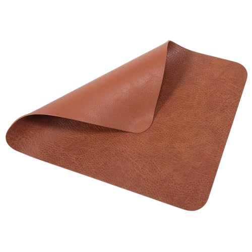 WEKADRIN Alfombrilla Ratón Marrón Retro PU Cuero Sintético Antideslizante para Oficina Estudio Gaming Portátil
