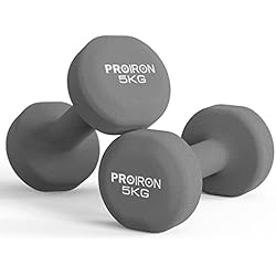 Mancuernas Usadas PROIRON Mancuernas de Neopreno -Mancuernas con Revestimiento de Neopreno 2 x 5 kg