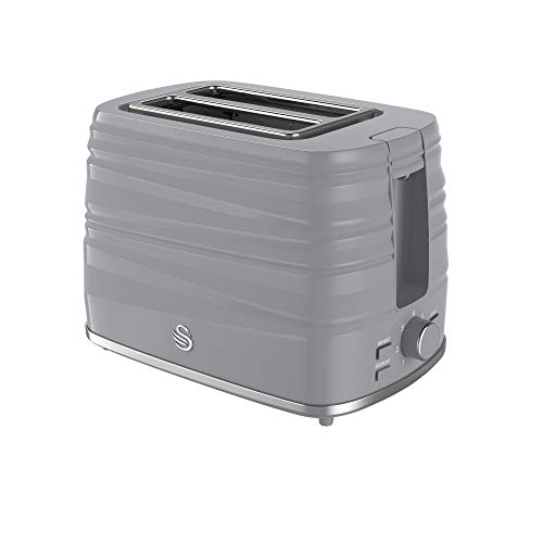 Swan, ST31050GRN, 2 Slice Symphony Toaster, High Gloss and Matt Finish, 930 Watt, Grey