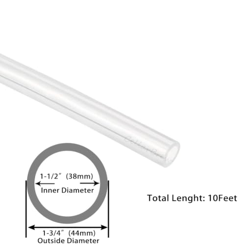 Image of Silicone Tubing Food Grade 1-1 /2 inchID x 1-3 /4 inchOD 10 Feet Length Pure Silicone Hose Tube for Home Brewing, Beer Line, Kegerator, Wine Making