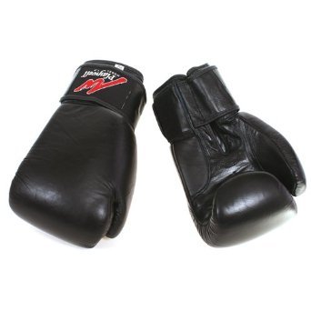 Gants de boxe en cuir véritable Playwell 6oz avec bandes de protection