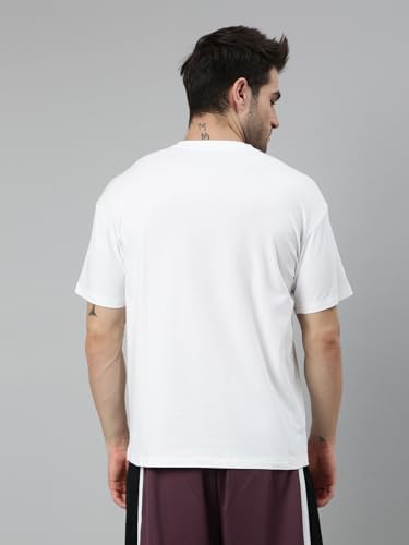 Image of XTEP Playing Big Xball Series Basketball T-Shirt, Skin Friendly Technology, Athletic Elasticity, Silky Material, Printed Pattern, Round Neck, Basketball T-Shirt for Men - Pearl White