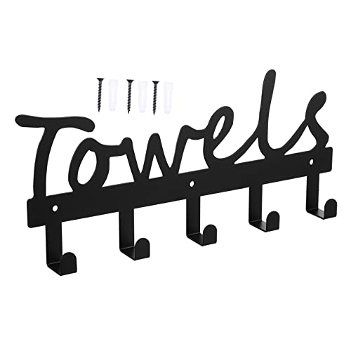 Zerodeko 1Pc Retro Iron Wall Hook Multifunctional Towel Holder for Home Chic Wall Mounted Sundries Organizer Elegant Black Design for Towels Hats Bags and More