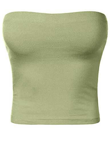 Image of Women's Shapewear Tube Tops Strapless Ruched Built-in Shelf Bra Casual