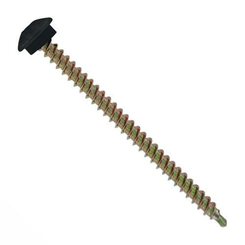 Fasteners Plus ST Fastening Eclipse Woodbinder Metal-to-Wood #10 x 3 Black Screws with EPDM Rubber Washer, 250-Count - Designed for Metal Roofing and Siding Panels