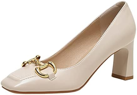 QRQ Dames Pumps, All-Match Dames Hoge Hak, 7 cm Mode Blokhak Vierkante Teen  Outdoor Bruiloft Feestjurk Schoenen (Color : Beige, Size : 36 EU) :  Amazon.nl: Kleding, schoenen \u0026 sieraden