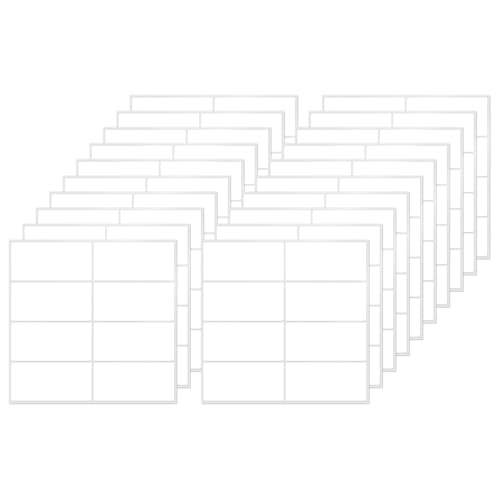 FINDAT 160 adesivi rettangolari bianchi, 4,9 x 1,9 cm, etichette adesive in vinile impermeabili, autoadesive, rimovibili, per ufficio, casa, lavoro