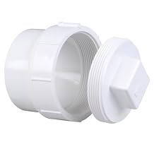 NIBCO Fig No 4816, 4 in. PVC DWV Cleanout Adapter Spigot x Cleanout with Plug, Solvent Weld