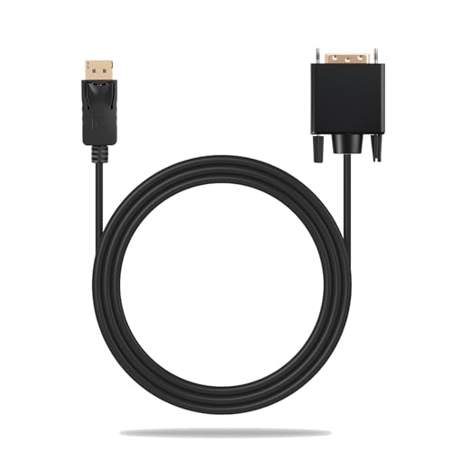1,8 Mètres Câble DisplayPort vers DVI-D Single Link, Adaptateur Displayport vers DVI, Adaptateur mâle plaqué or Résolution jusqu’à 1080p pour...