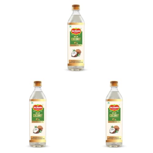 Image of Del Monte Multipurpose Cold Pressed Virgin Coconut Oil 1L | 100% Pure & Unrefined | Rich Aroma & Flavour | Ideal for Daily Cooking, Massage, Hair & Skin Care | Cholesterol Free | 60% MCT | Low Trans Fat Oil