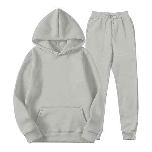 MOKBAY Sweat a Capuche Homme Zippé Pantalon Jogging avec Capuche Mode Vêtements Travail Legere Ensemble Jogging Homme Marque Moumoute Survêtement Gris M