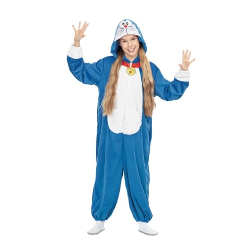 My Other Me - Disfraz infantil de Doraemon unisex con mono con capucha azul y blanco talla 5-6 años. Descubre el futuro con cada travesura