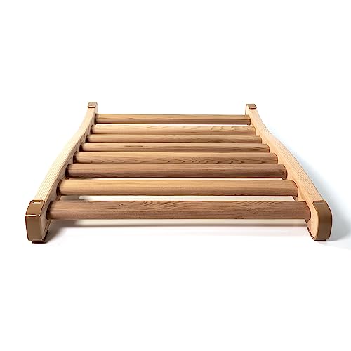 Df5Ecommerce Red Cedar Sauna Backrest - 2 Pack - S-Shape Curved Canadian Wood Back Rest - Fully Assembled - Includes Wool Sauna Cap #TOP5