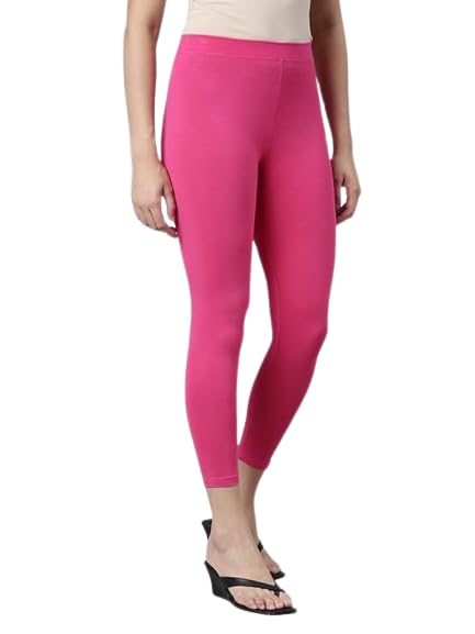 Image of Women Cotton Solid Belt Ankle Length Legging Four Way Lycra Leggings