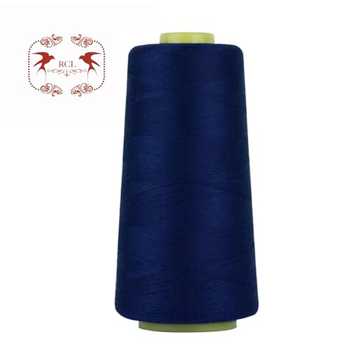 RCL 100% Polyester Sewing Thread Spools - 3000 Yards/1 Spool of Yarn, 40/2 All-Purpose Connecting Threads for Sewing Machine and Hand Repair Works (Navy Blue)