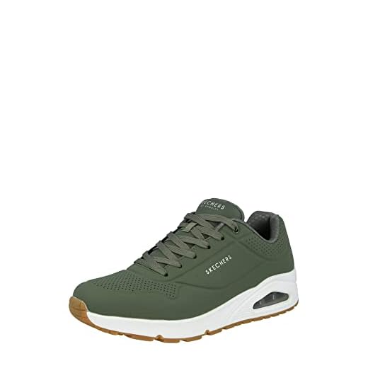 Skechers Uno Stand On Air, Zapatillas Hombre, Olive White Gum, 44 EU