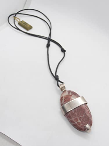 Pendentif en argent 925 véritable et véritable pierre de jaspe rouge taillée à la main - 5