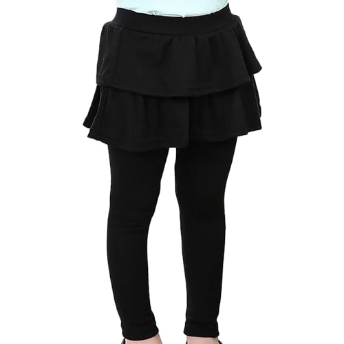 Girls Leggings with Ruffle Skirt Toddler Girl Pantskirt Leggings Kids Girls School 𝗨niform Pants Dress2
