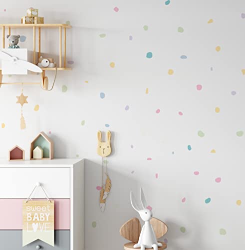 QuoteMyWall 150 Pastel Polka Dot Blobs Wall Stickers Dotty Danish Pastel Denmark Colourful Nursery Decals for Kids Boys Girls Bedrooms Removable (Danish Pastel) - Image 3