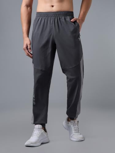 Image of TECHNOSPORT Men's Colorblock Slim Fit Sports Joggers TECHNOLITE Lightweight Active Track Pants Quick Dry Stretch Gym Running Training Fitness Activewear