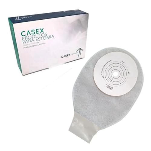 KIT 10 UNIDADES - Bolsa Drenável de Colostomia Karaya Transparente Recortável até 64mm (CASEX)