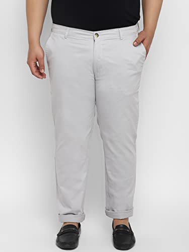 Image of Urbano Plus Men Mid Rise Cotton Regular Fit Casual Chino Pants Stretch