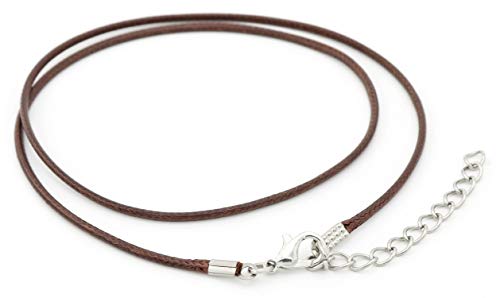 NaturSchatulle Kunstlederkette 2mm Braun I 1 Stück I 45-50cm Kunstlederband mit Verschluss Ohne Anhänger DIY Schmuck Halskette Leder Basteln Schmuckherstellung