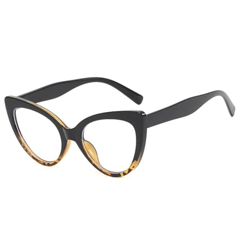 Lunettes anti-lumière bleue œil de chat monture transparente et léopard