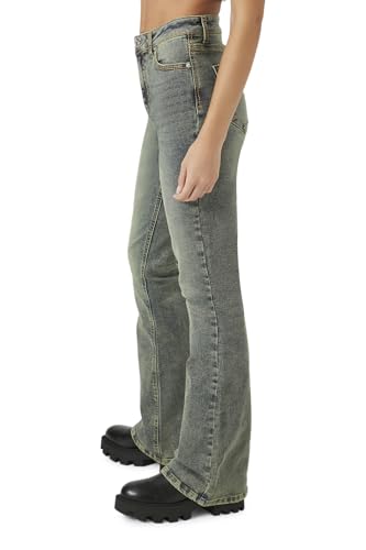 Forever 21 Women's Stone Wash High-Rise Flare Jeans2