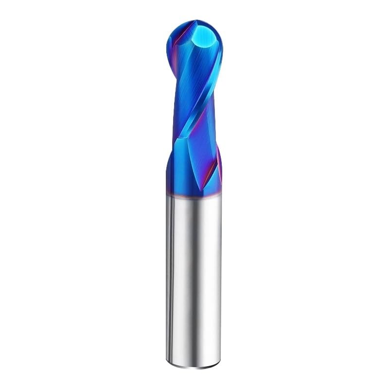 1pc Ball Nose Carbide End Mill, HRC70 2 Flutes CNC Router Bits R0.5-R6 Spiral Milling Cutter(R5x20x10Dx100)
